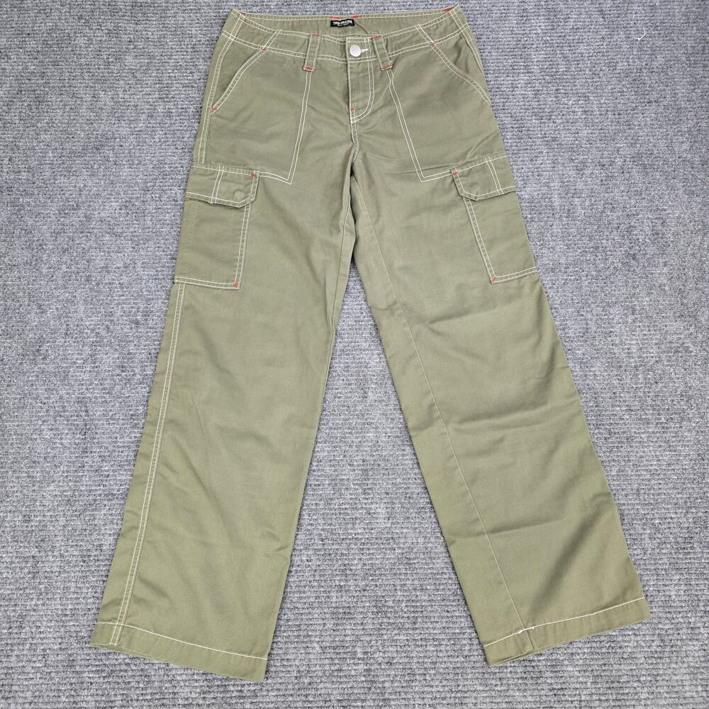 True Religion Military Cargo Pants Womens Tag 27 Actual 31x30 Olive Green